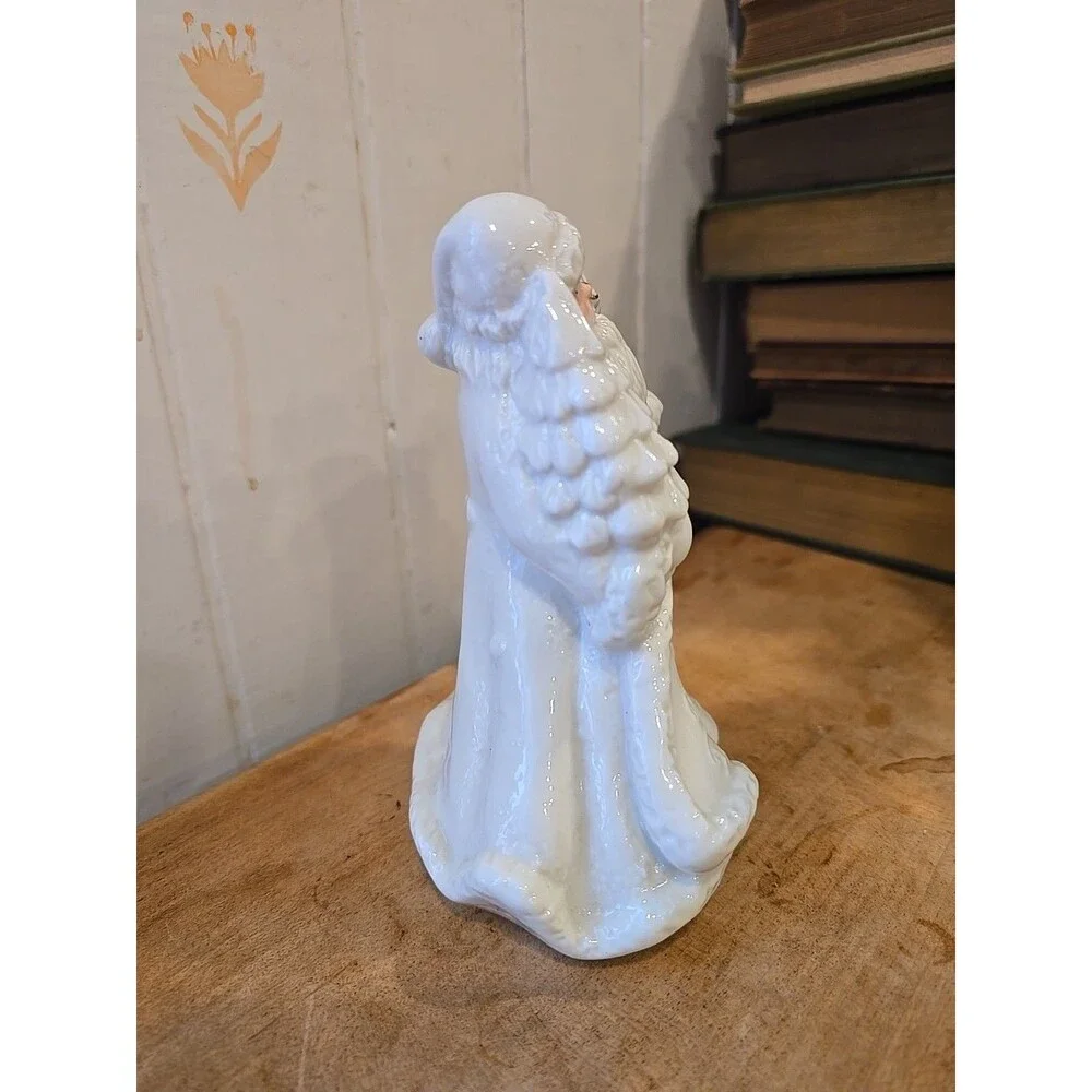 Vintage Porcelain Santa Claus K Collections Holding Tree And Teddy Bear